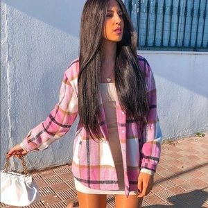 COPY - Brand new plaid button up trucker coat OVE…
